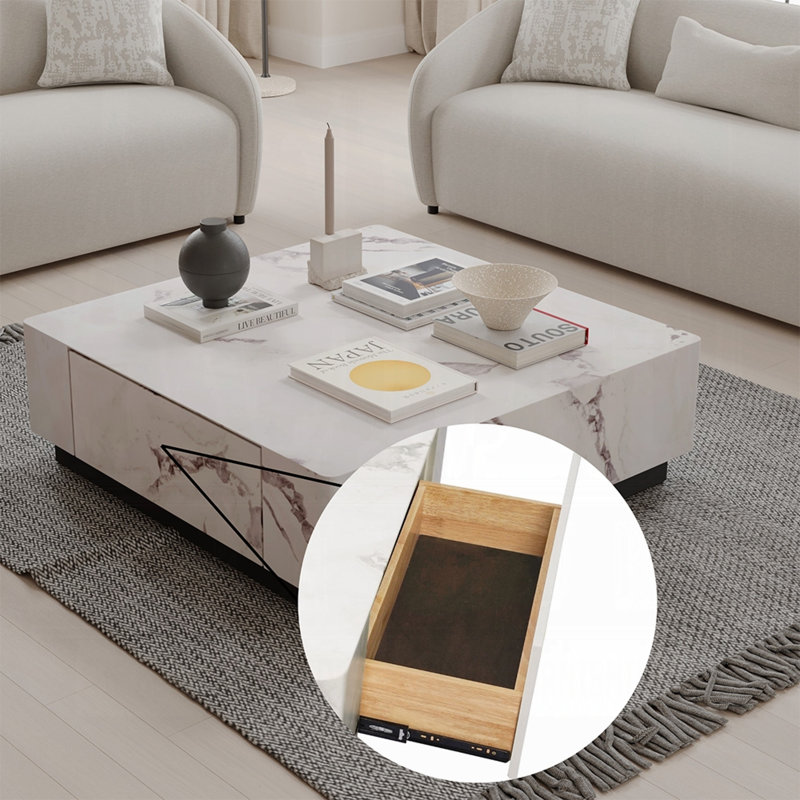 本日限定特価‼️ACME Furniture /COFFEE TABLE ACME Furniture Fritzy Square Coffee Table In White Engineered
